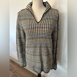 Liz Claiborne cotton knit, colourful sweater pullover vintage M